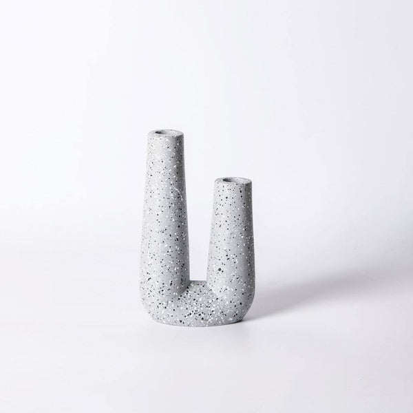 ESQ Living Curve Duo Vase - Speckled Grey