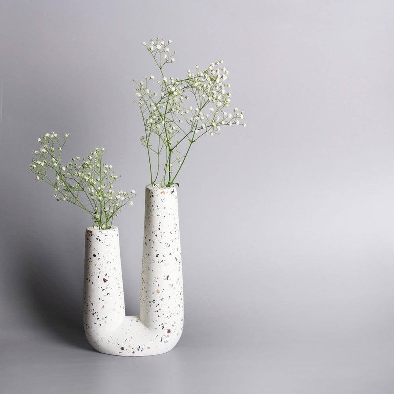 ESQ Living Curve Duo Vase - Terrazzo White - Modern Quests
