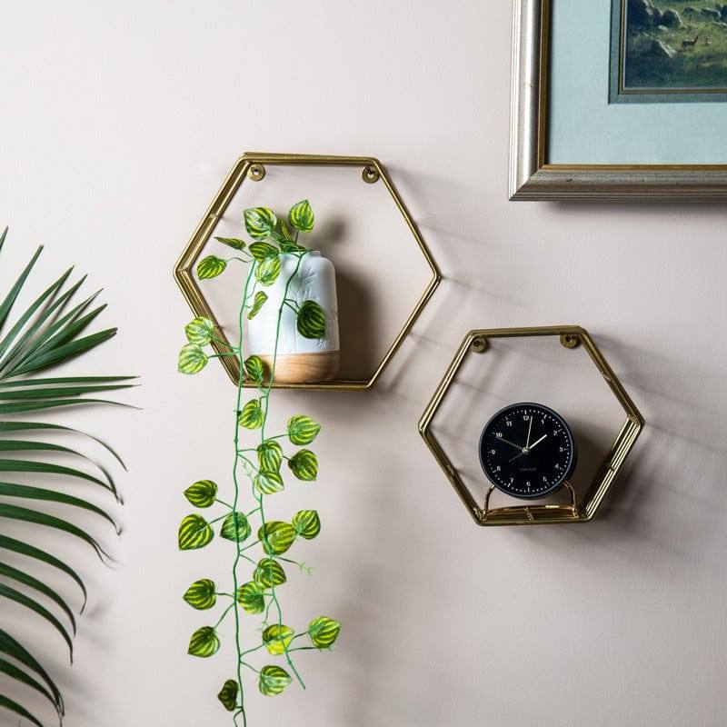Honeycomb Wall Shelf Ideas | Plant wall decor, Hexagon shelves, Wall decor  living room