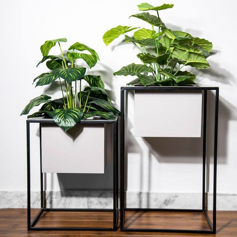 ESQ Living Knox Indoor Planters, Set of 2 - Grey Black - Modern Quests