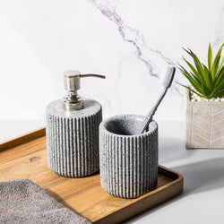 ESQ Living Lines Bathroom Set - Speckled Grey