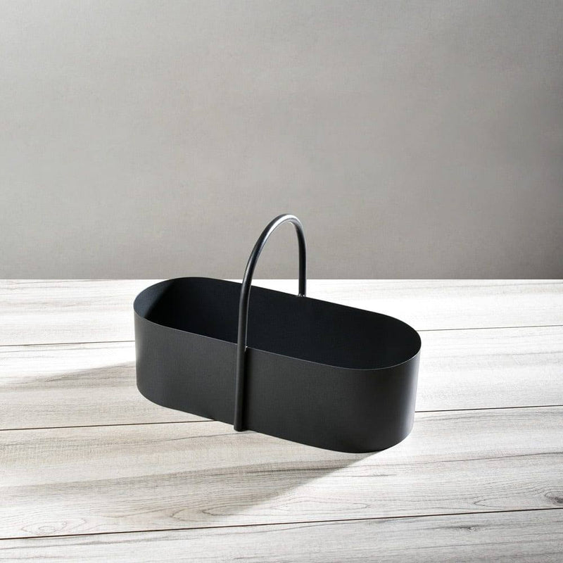 ESQ Living Oval Storage Caddy - Charcoal Black - Modern Quests