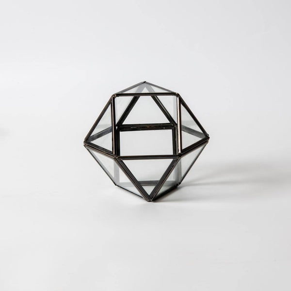 ESQ Living Prism Glass Tealight Holder - Black
