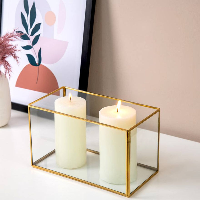 ESQ Living Rectangular Glass Box Medium - Gold | Modern Quests