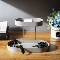 ESQ Living Twin 2-Tier Oval Stand - Grey