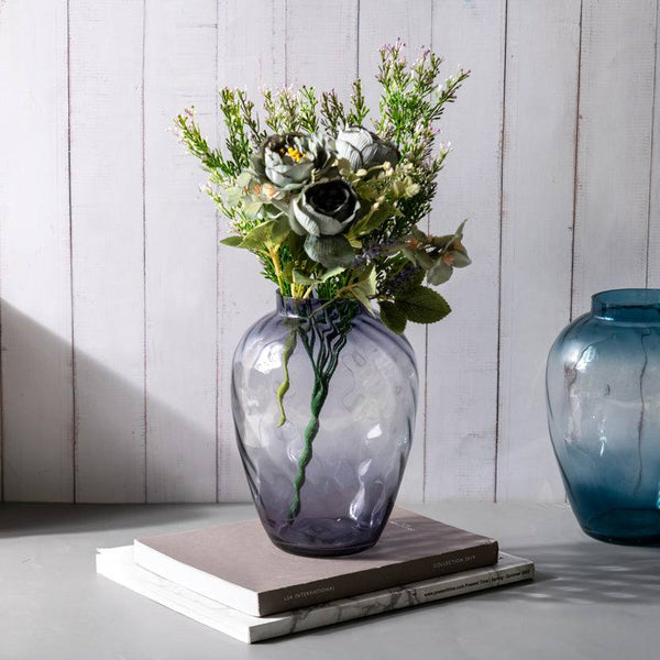 ESQ Living Twirl Glass Vase Medium - Dark Grey
