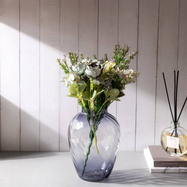 ESQ Living Twirl Glass Vase Medium - Dark Grey