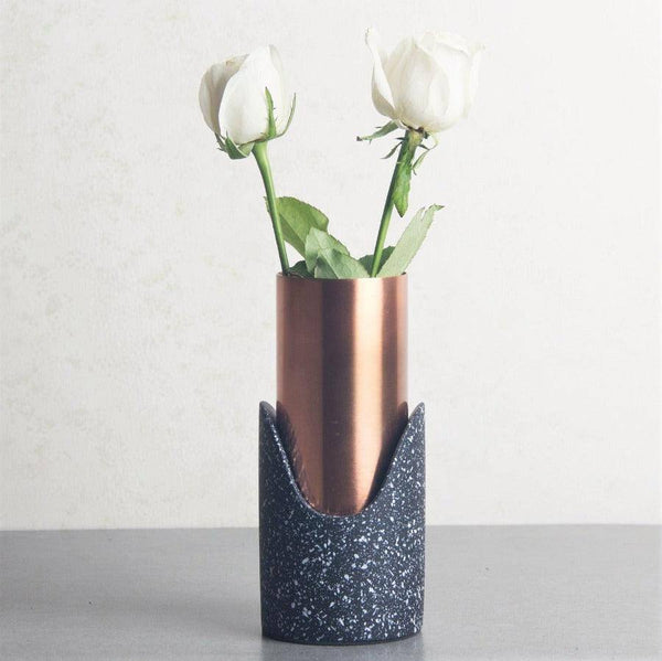 Grey Door Studio Fuse Speckled Vase - Black Copper - Modern Quests