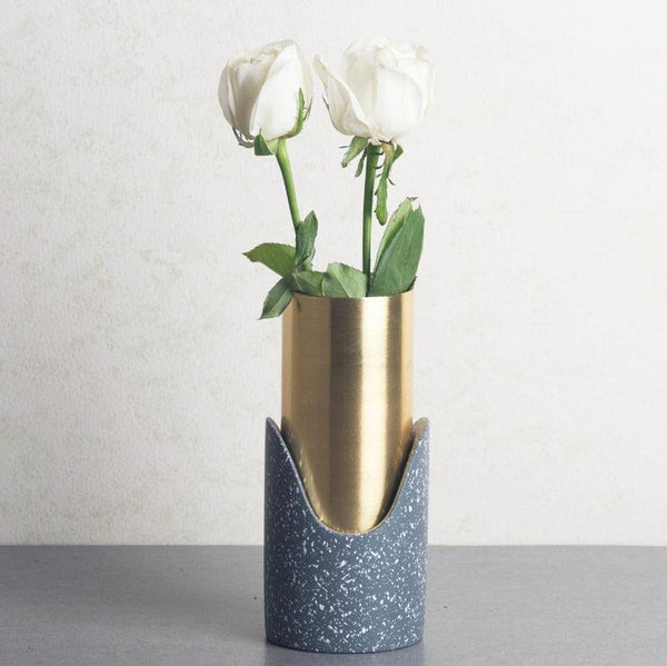 Grey Door Studio Fuse Speckled Vase - Grey Gold - Modern Quests