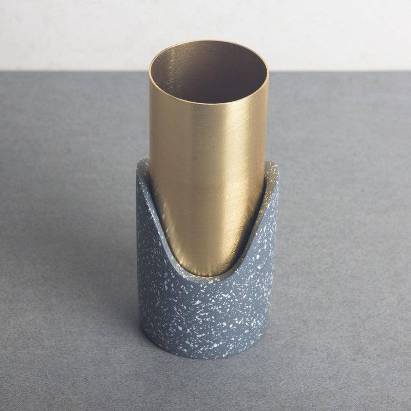 Grey Door Studio Fuse Speckled Vase - Grey Gold - Modern Quests