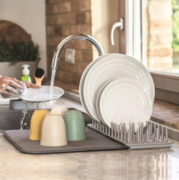Guzzini Italy Dry & Safe Dish Drainer with Mat - Grey - Modern Quests