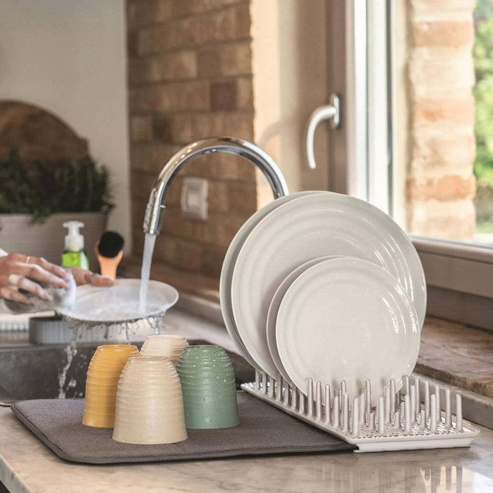 Guzzini Italy Dry & Safe Dish Drainer with Mat Milk White Modern Quests