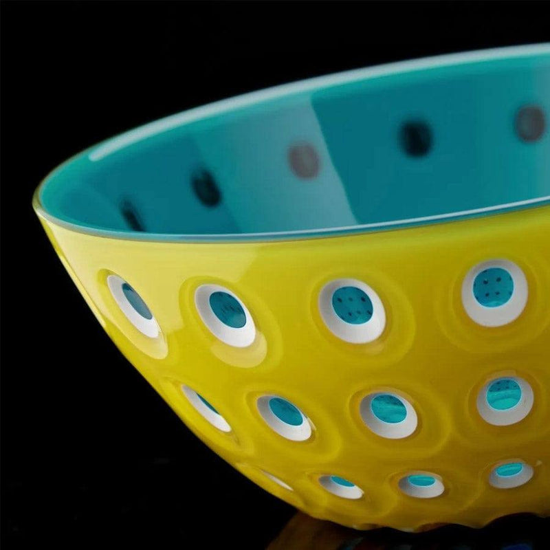 Guzzini Italy Le Murrine Bowls Medium, Set of 2 - Aqua Yellow - Modern Quests