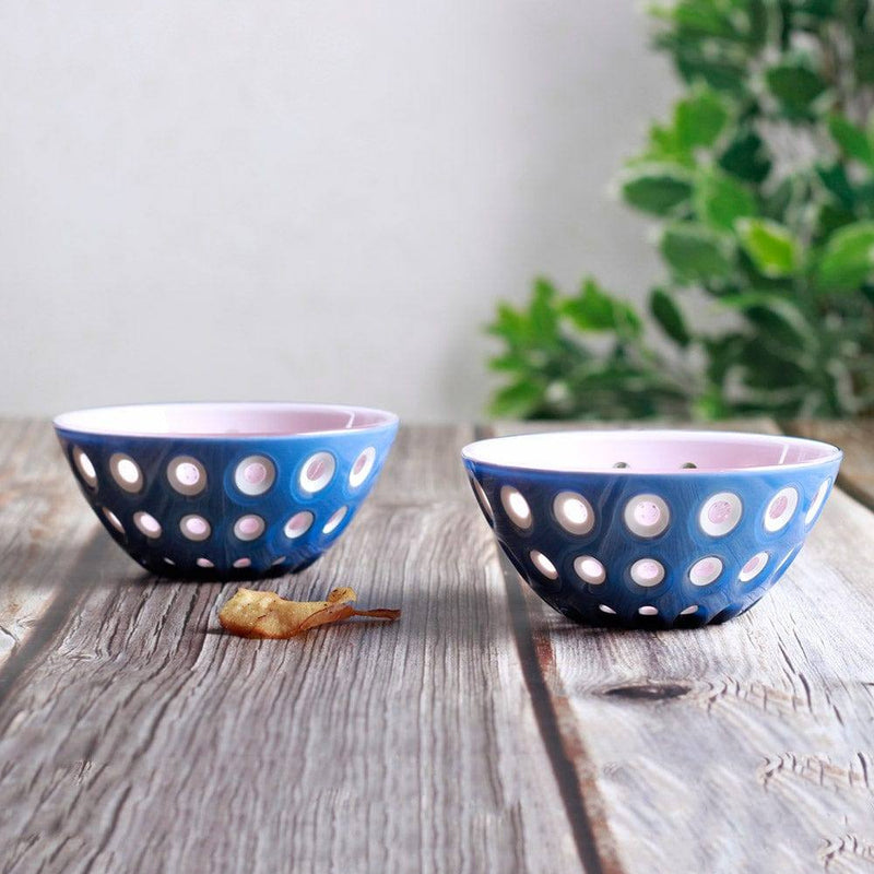 Guzzini Italy Le Murrine Bowls Medium, Set of 2 - Pink Blue - Modern Quests