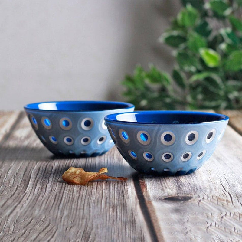 Guzzini Italy Le Murrine Bowls Medium, Set of 2 - Shades of Blue