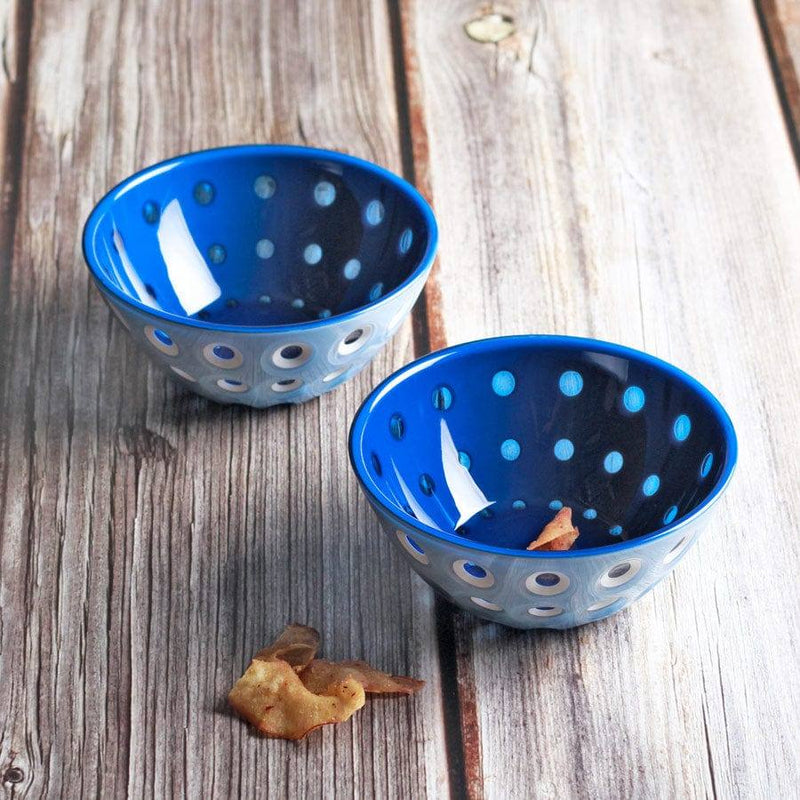 Guzzini Italy Le Murrine Bowls Medium, Set of 2 - Shades of Blue