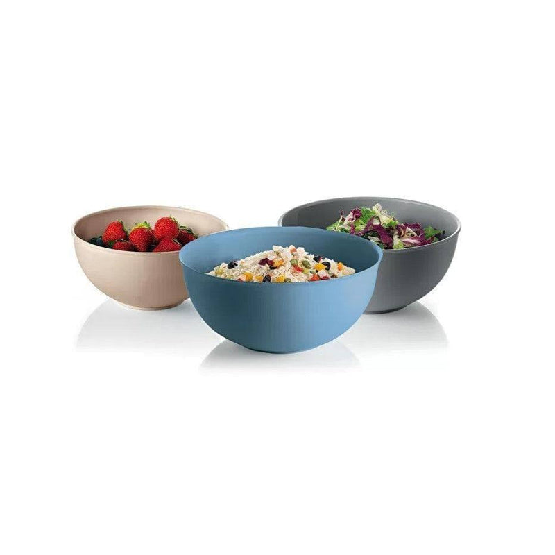 Guzzini Italy Set of 3 Containers with Lids - Grey Taupe Blue - Modern Quests