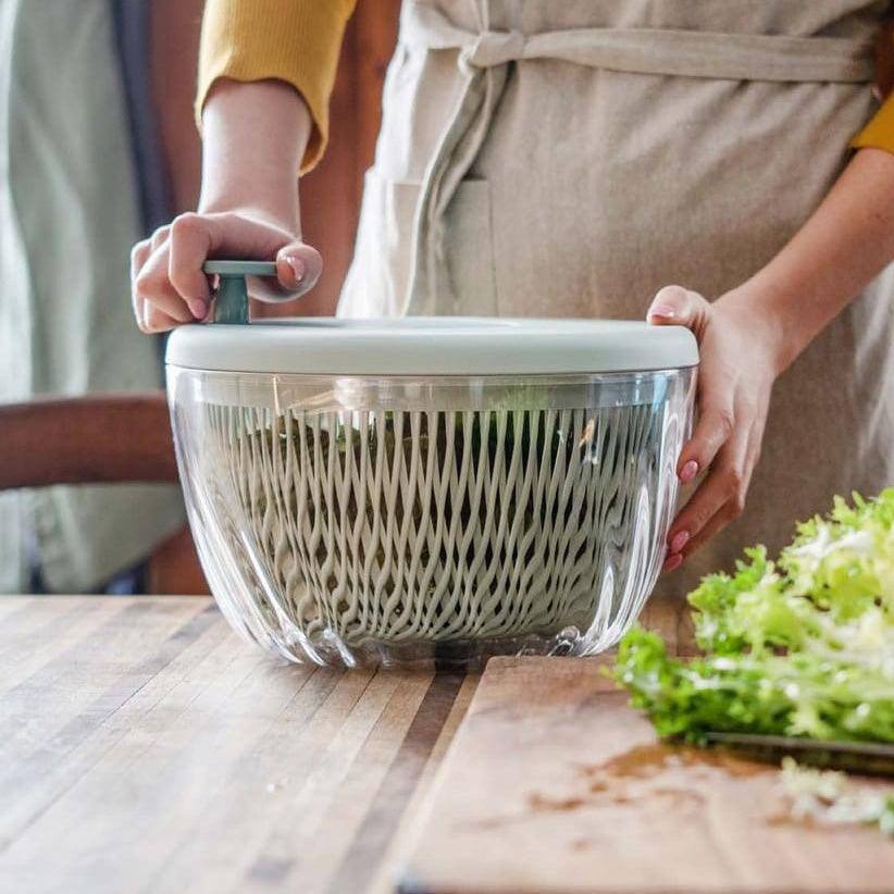 Guzzini Spin & Store Salad Spinner Olive Green Modern Quests