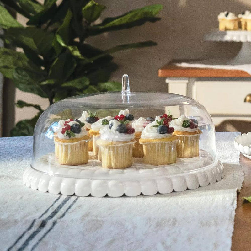 Guzzini Italy Tiffany Cake Serving Set - Milk White - Modern Quests