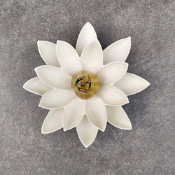 Home Artisan Lotus Flower Ceramic Wall Sculpture Large - Modern Quests