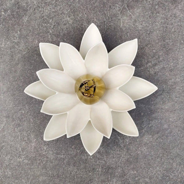 Home Artisan Lotus Flower Ceramic Wall Sculpture Large