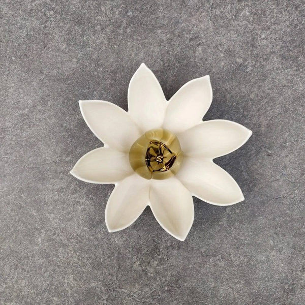 Home Artisan Lotus Flower Ceramic Wall Sculpture Small - Modern Quests