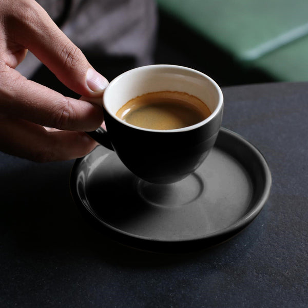 Espresso Cup with Saucer - Black