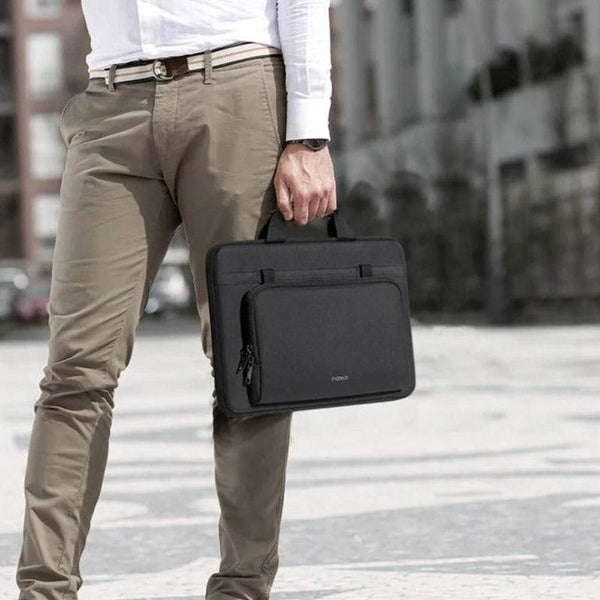 Inateck Duo Laptop Briefcase and Pouch - Black 13 to 14 Inches