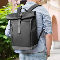 Inateck Roll Top Laptop Backpack - Black