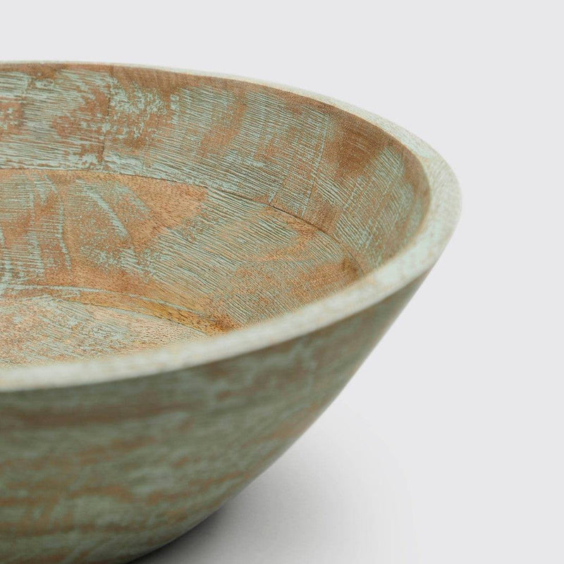 Indus People Basic Wooden Bowl Large - Gangtok Sage - Modern Quests