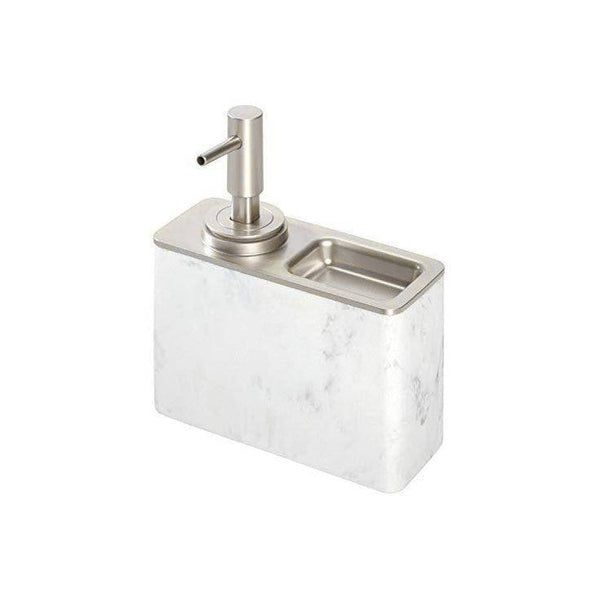 InterDesign Dakota Soap Pump with Ring Tray - White Marble