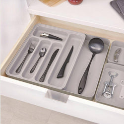 InterDesign Expandable Cutlery Tray - Grey - Modern Quests
