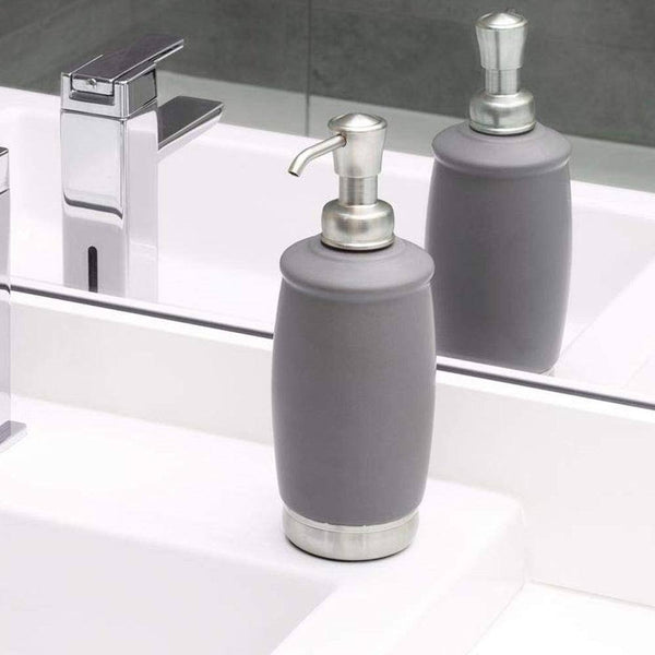 InterDesign York Tall Soap Pump - Grey Nickel - Modern Quests