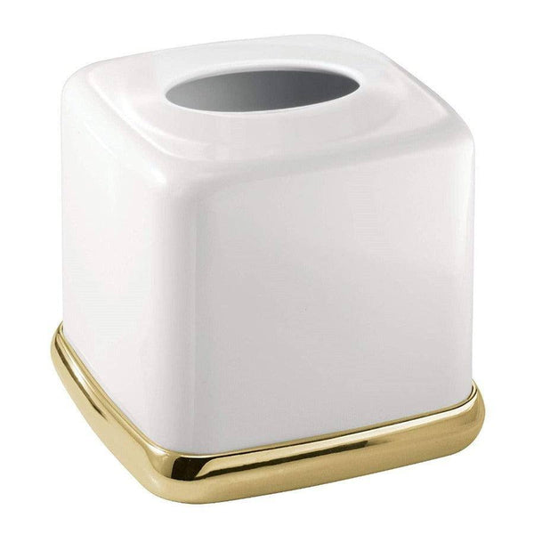 InterDesign York Tissue Box Holder - White Brass