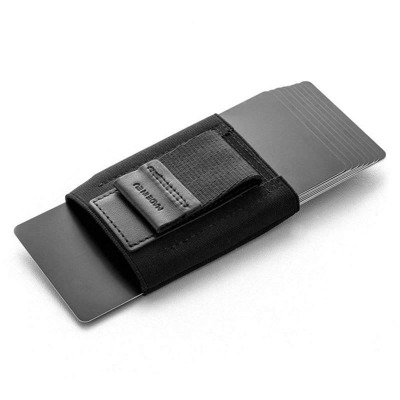 Genuine Leather Black Minimalist Wallet, Card Holder Pocket Slim