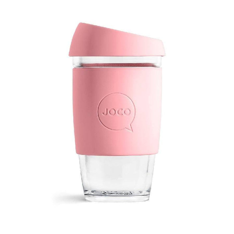 JOCO Australia Reusable Glass Cup Large - Strawberry Pink - Modern Quests