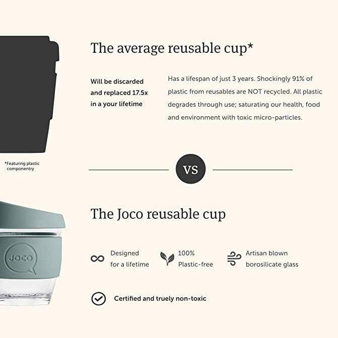 JOCO Australia Reusable Glass Cup Small - Vintage Green - Modern Quests