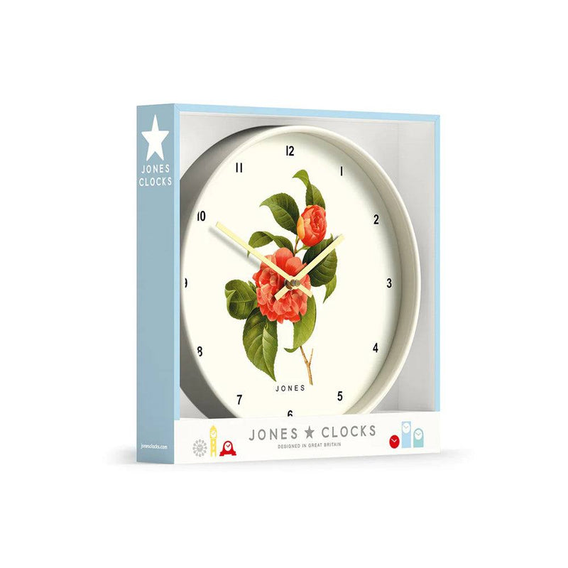 Jones Clocks Botanical Wall Clock 30cm - Whipped Cream