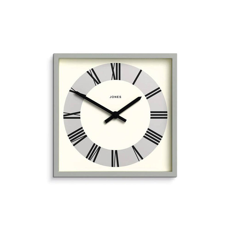 Jones Clocks Box Roman Wall Clock - Grey