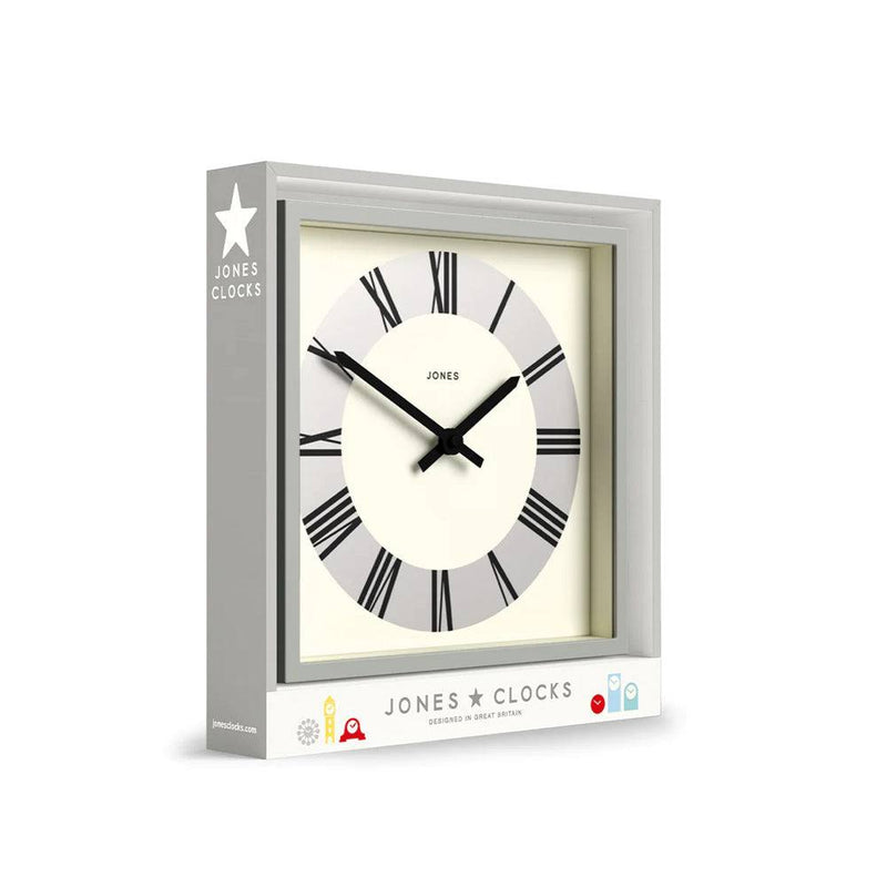 Jones Clocks Box Roman Wall Clock - Grey