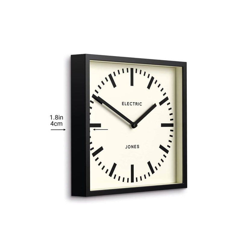 Jones Clocks Box Wall Clock - Black - Modern Quests