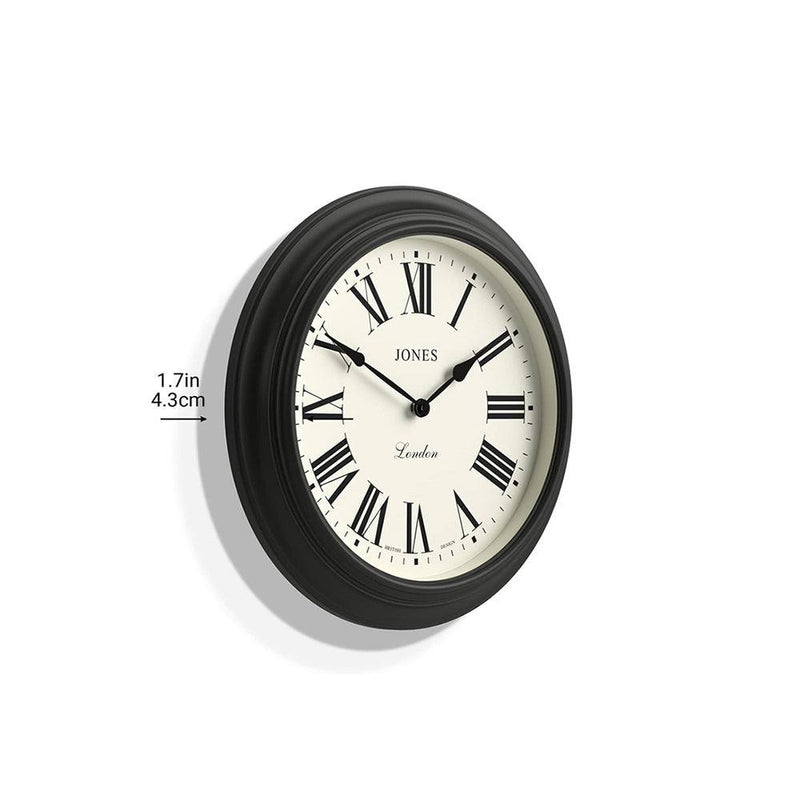 Jones Clocks Club Roman Wall Clock - Charcoal Grey - Modern Quests