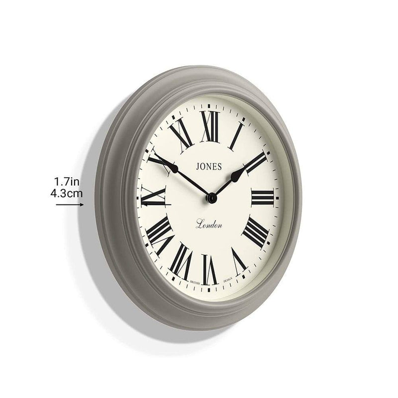 Jones Clocks Club Roman Wall Clock - Grey - Modern Quests