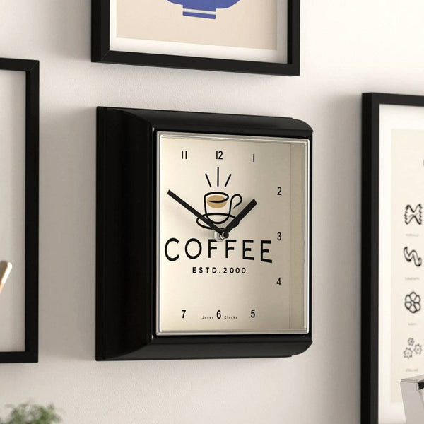 Jones Clocks Coffee Wall Clock - Black