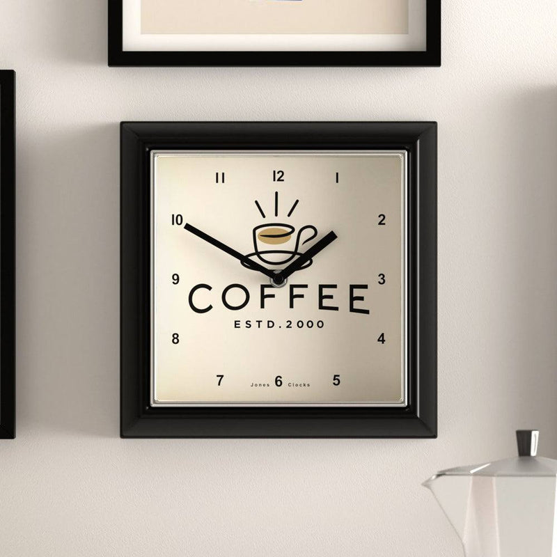 Jones Clocks Coffee Wall Clock - Black - Modern Quests