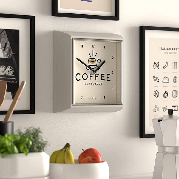 Jones Clocks Coffee Wall Clock - Pale Grey