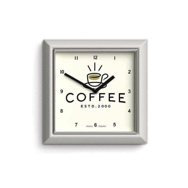 Jones Clocks Coffee Wall Clock - Pale Grey - Modern Quests