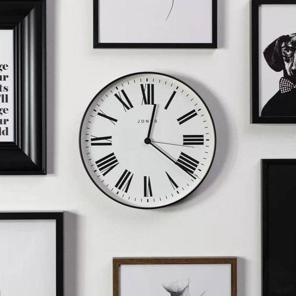 Jones Clocks Magazine Wall Clock 35cm - Black