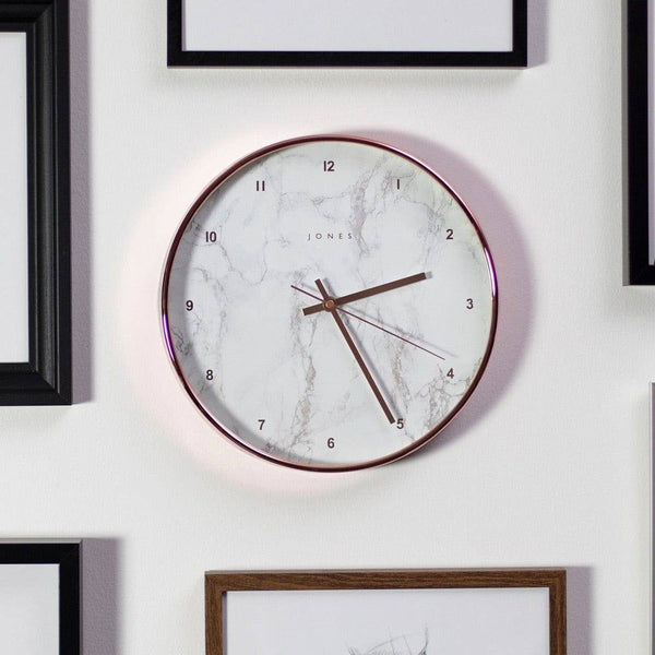 Jones Clocks Penny Marble Dial Wall Clock 30cm - Copper