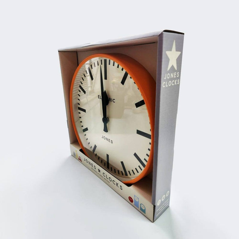 Jones Clocks Railway Wall Clock 30cm - Orange